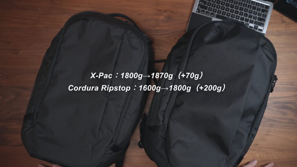 ABLE CARRY Max Backpack 2025|重量の変化